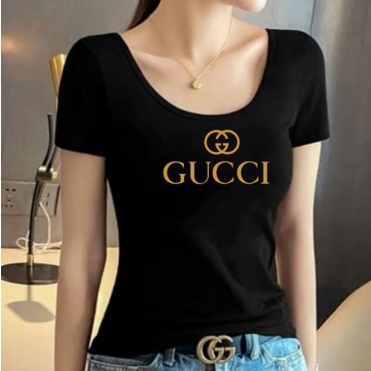 kaos wanita cewek import premium stretch bodyfit u neck v neck