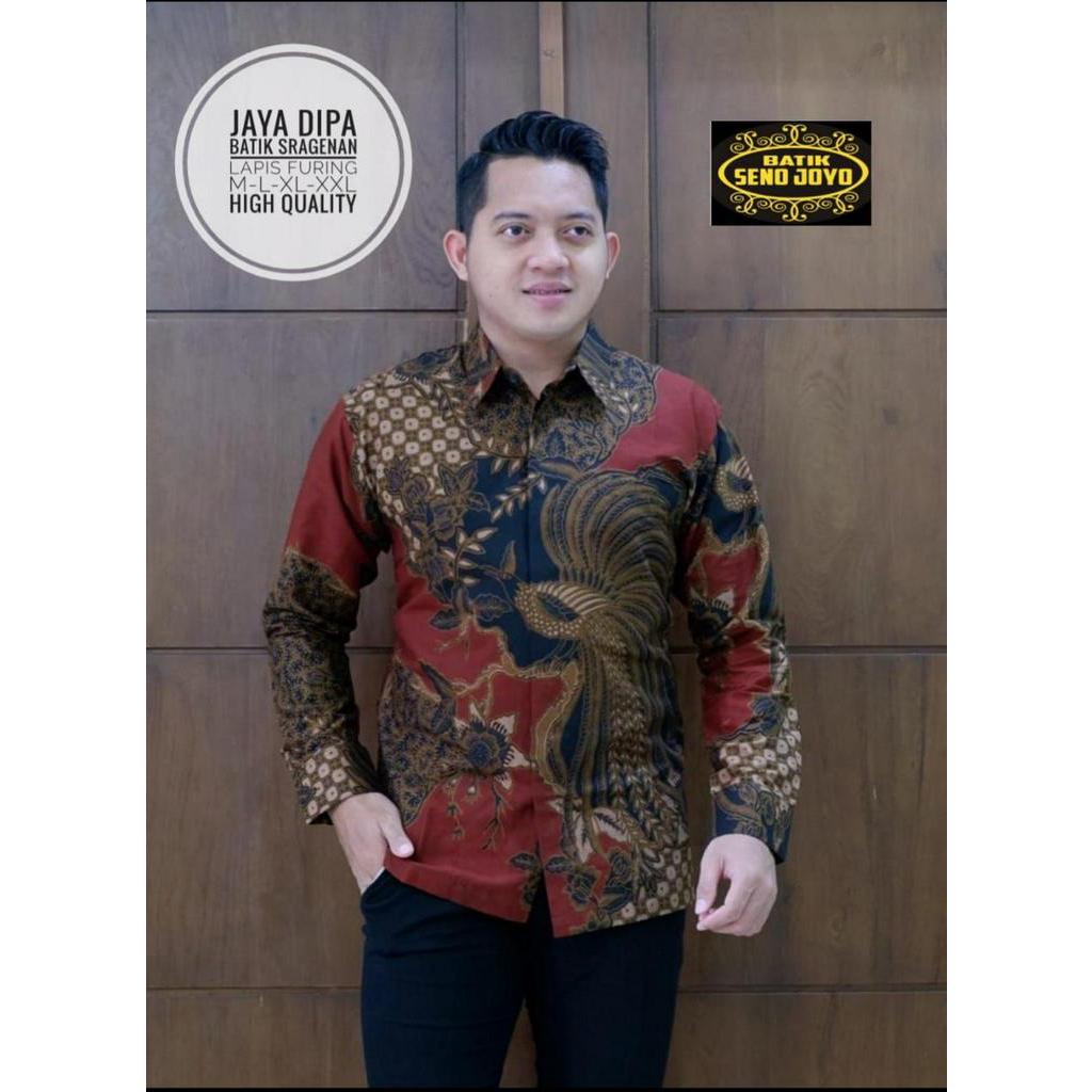 Kemeja Batik Warna Merah Terbaru Batik PREMIUM WARNA MARUN Kemeja Batik Panjang Full Furing JAYADIPA