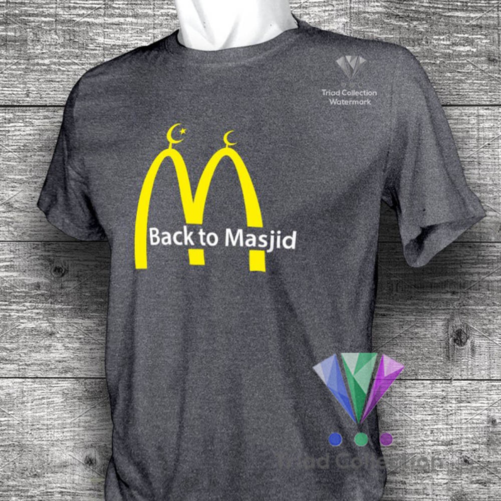 BACK TO MASJID | Kaos Dakwah Islami Cotton Combed 30s Premium Distro Baju Muslim Santri | 1478-6