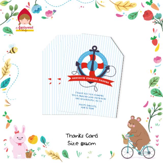 

Thanks Card / Souvenir Tag / Ucapan Terima Kasih Tema Sailor untuk Baby Boy