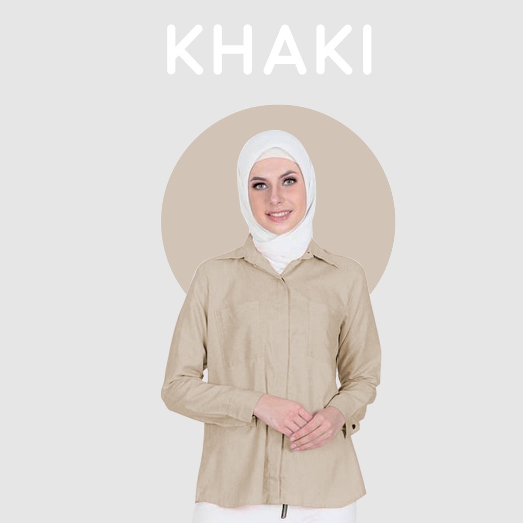 Lumina Basic / Kemeja Dian | Kemeja Wanita Basic - Yelonix-KHAKI