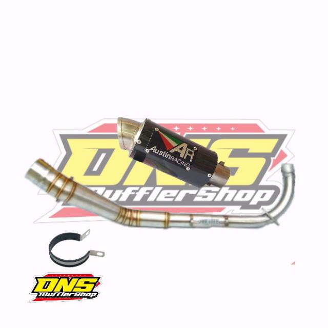 KNALPOT RACING MURAH AR AUSTIN RACING CARBON FULLSET UNTUK MOTOR JUPITER MX JUPITER Z SUPRA DLL