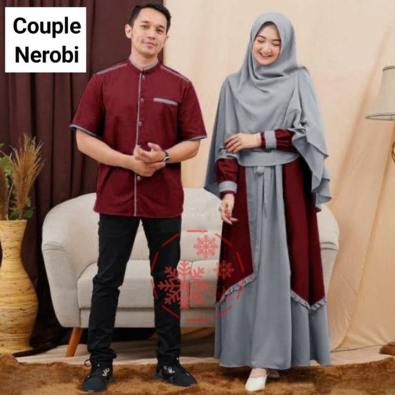 Baju Couple Pasangan Suami Istri Kondangan Pesta Edisi Lebaran Terbaru 2021 Set Nerobi Matt Moscrepe