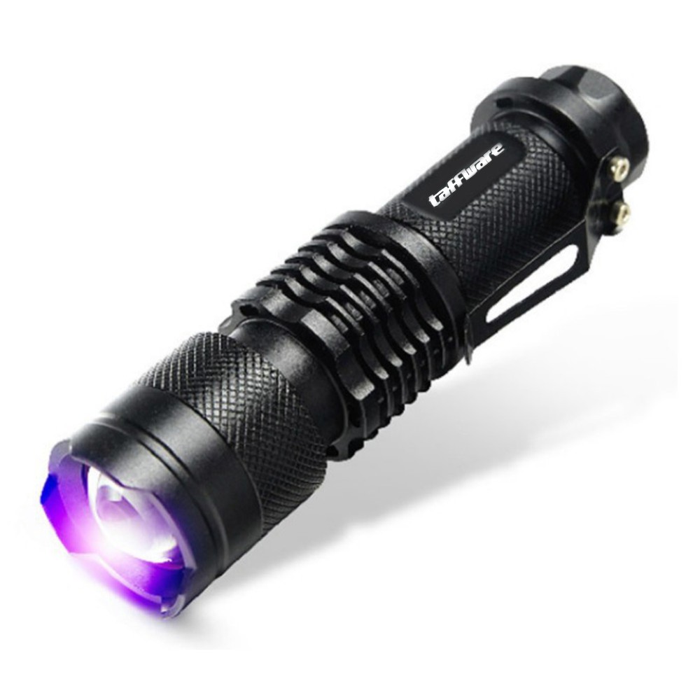 TaffLED Senter LED 395nm Ultraviolet + Baterai + Charger + Box Pocketman P1 - Black