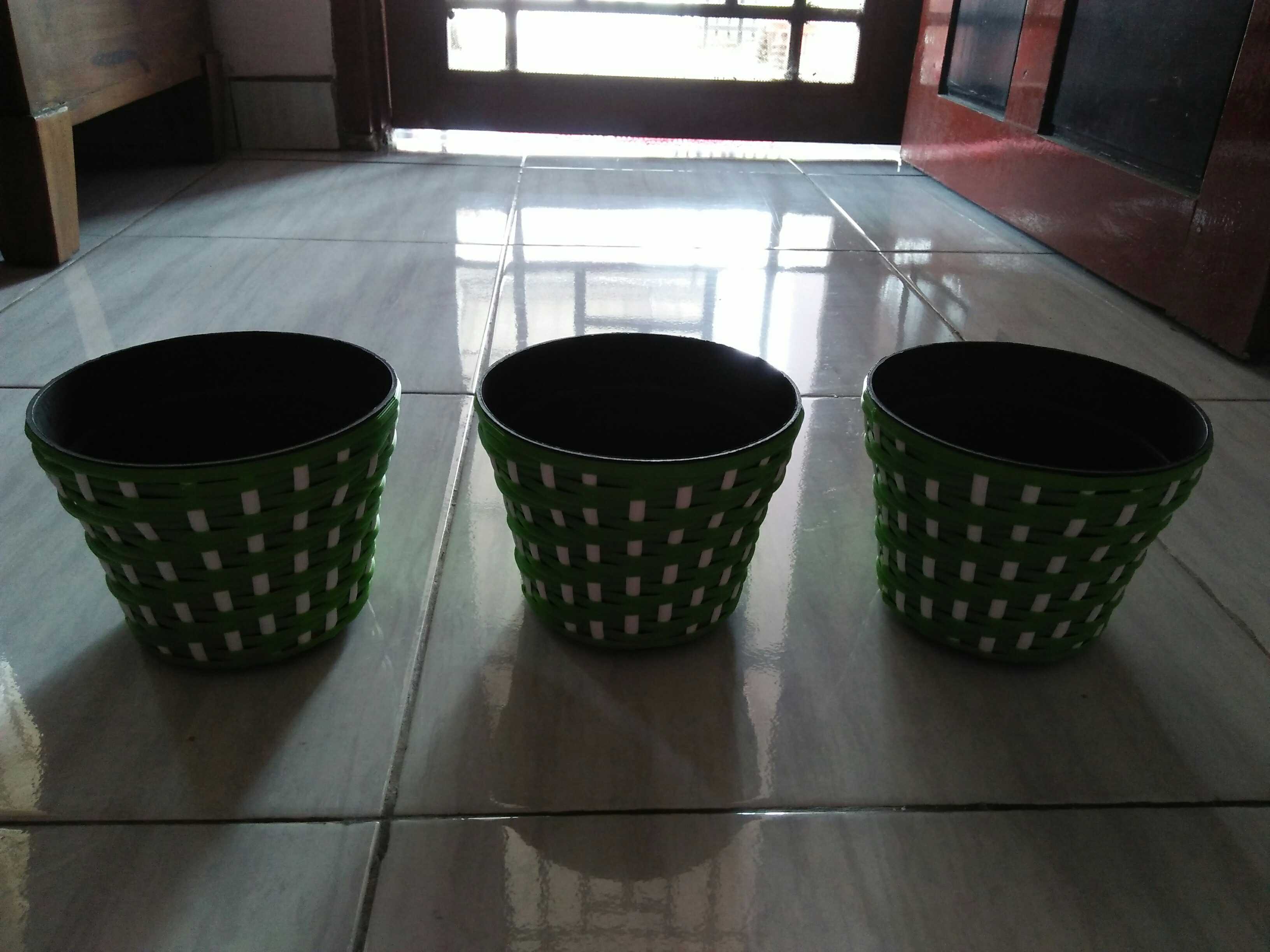 Pot Anyaman Rotan Sintetis D15 Cm Pot Tanaman
