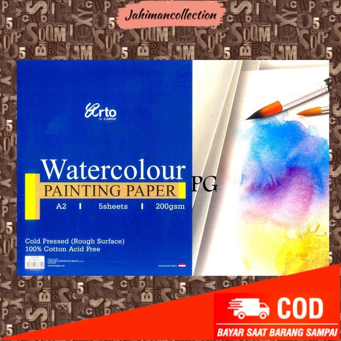 

✨ BISA COD ✨ Arto Watercolour Painting Paper A2 200 Gsm Kertas Cat Air 100% Cotton