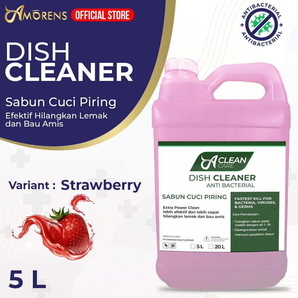 [KHUSUS GRAB/GOSEND] Sabun Cuci Piring DISHWASHING / DISH CLEANER 5 Liter KONSENTRAT A Clean Care