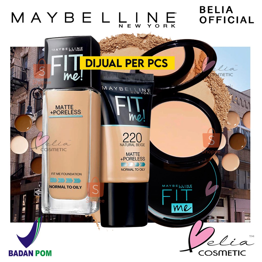 ❤ BELIA ❤ Maybelline Fit Me Series Matte + Poreless Foundation Tube | Pump | Compact Powder 12H SPF