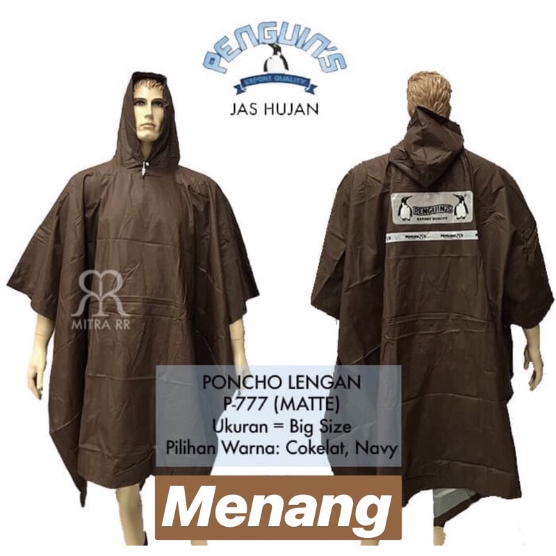 Jas Hujan PENGUINS Poncho Super Tebal Big Size Penguins PX-777 Ponco / JAS HUJAN MANTEL PX777 PONCO BAHAN PVC TEBAL