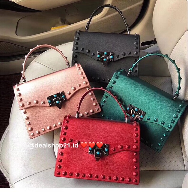 VALENTINO ROCKSTUD CROSSBODY !! BIG SIZE ! JELLY IMPORT MURAH