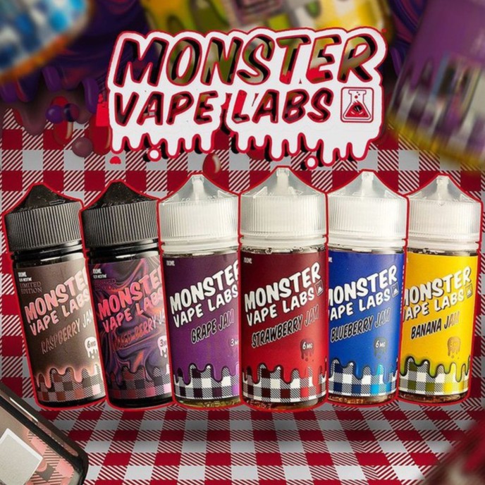 Jual Monster Vape Labs 3Mg 6Mg 100ml Blueberry Strawberry Banana Grape
