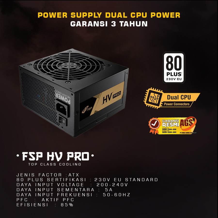 Power Supply FSP HV pro 550 Watt - PSU FSP HVpro 550W 80+