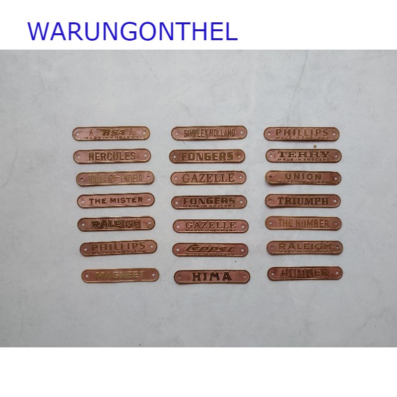 PLAT MERK LOGO SADEL SEPEDA ONTEL - MERK LOGO PLAT ONTHEL - PLAT MERK LOGO SADEL KULIT ONTEL