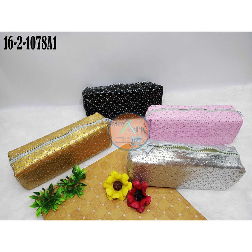 

TEMPAT PENSIL TEPAK ATK PENCILCASE KAIN GLITTER LOVE