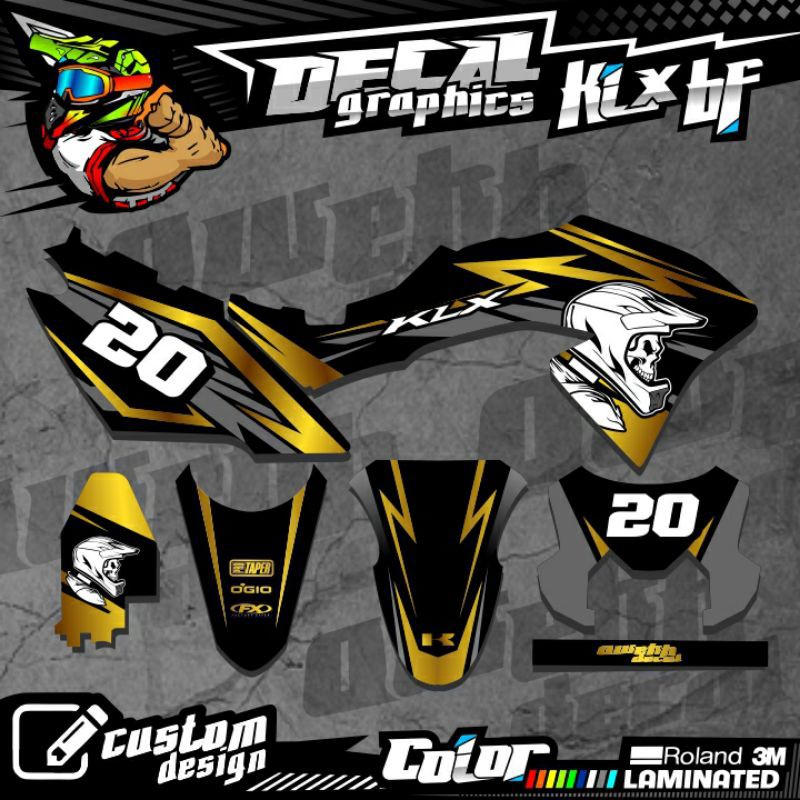 DECAL KLX BF 150 KLX LAMA DTRACKER SUPERMOTO GOLD