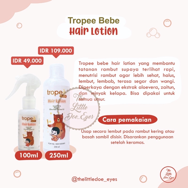 [READY] Tropee Bebe Candlenut Shampoo / candlenut oil / hair lotion