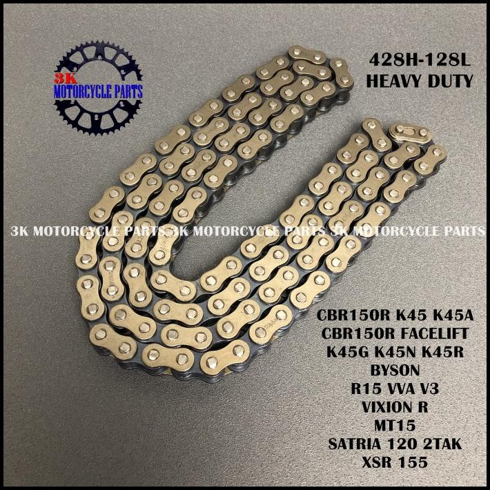 Rantai Roda Rante Motor 428H-128L Cbr150R Byson R15 V3 Vixion R Satria