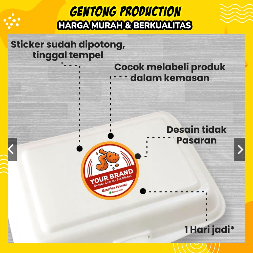 Label Makanan / Cetak Stiker Bulat Custom / Sticker Label Logo Makanan / Label Kemasan stiker cutting