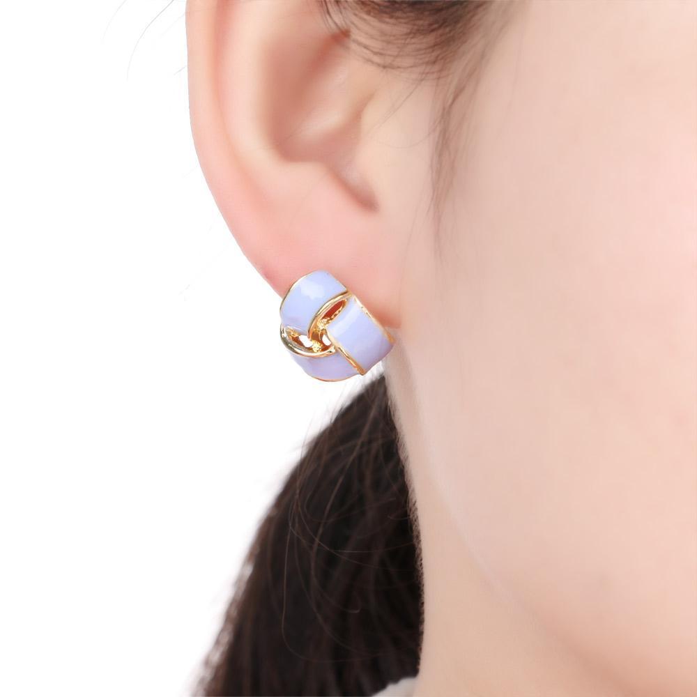 Solighter Anting Bunga Musim Semi Kreatif Hijau Putih Biru Temperamen Ornamen Ear Studs