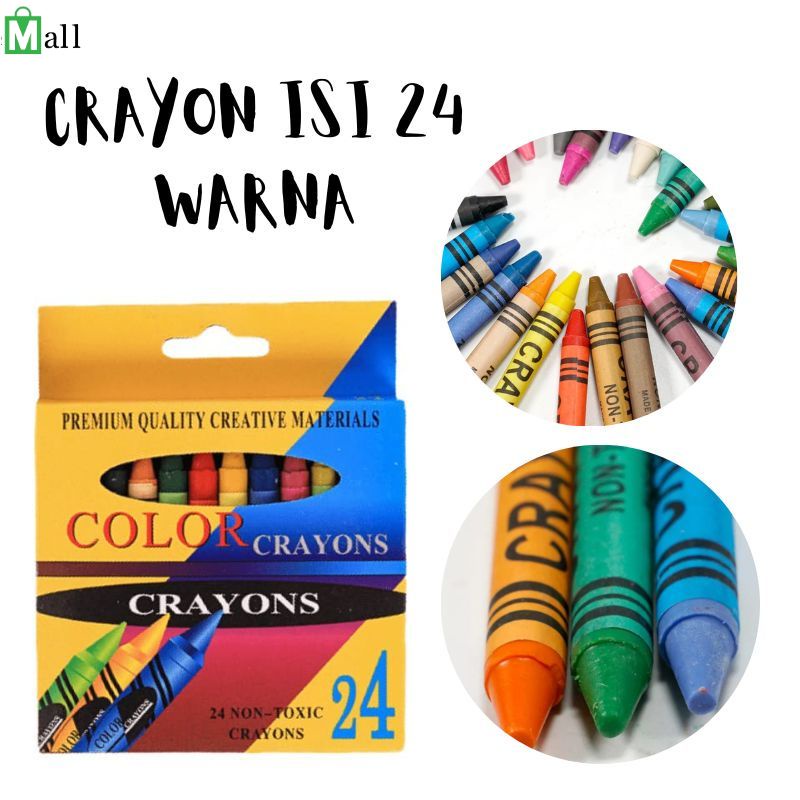 

CR24 - 24 Pensil Warna Crayon Set Alat Melukis