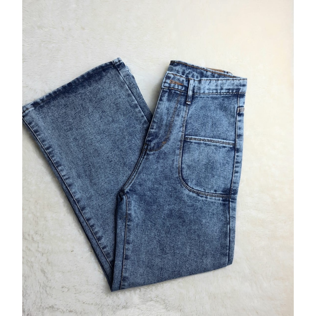 MAGCUN- Celana Panjang Denim Pinggang Tinggi- Jeans wanita high- Waist Gaya Korean Loose Amelia