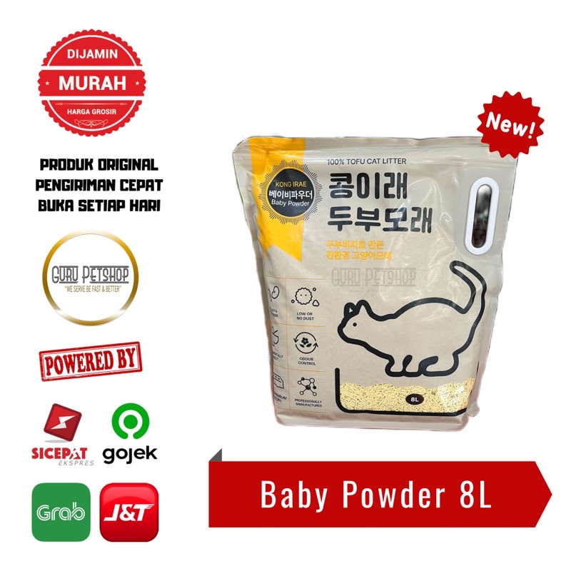 Pasir Kucing Tofu Kong Irae 8 Liter Tofu Cat Litter Pasir Gumpal