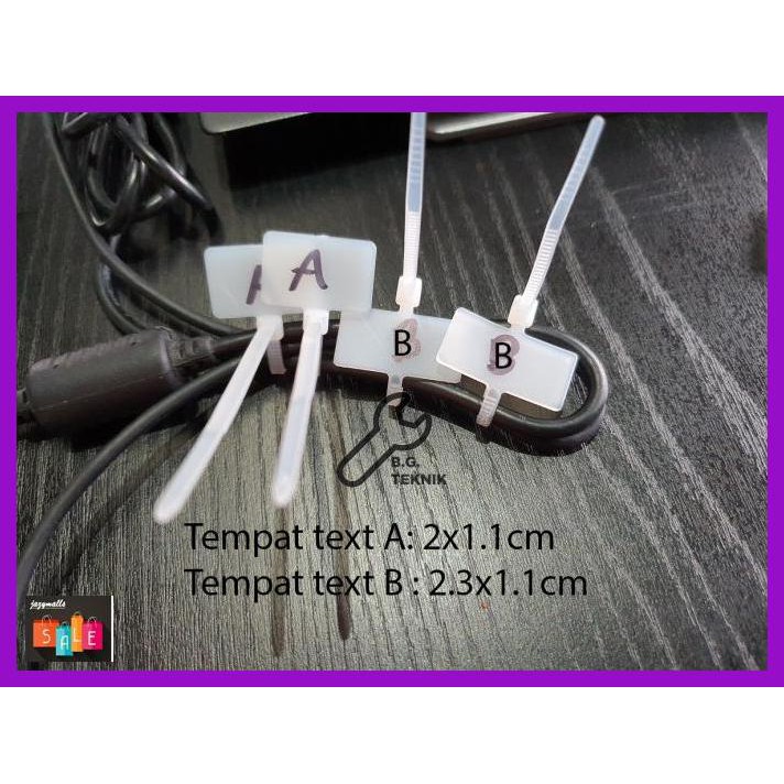 

DOCUMENTO- LABEL KABEL TIES CABLE TIE MAKER 3X100 10CM NAME TAG LAN TULIS 100PC - KEPALA ATAS A