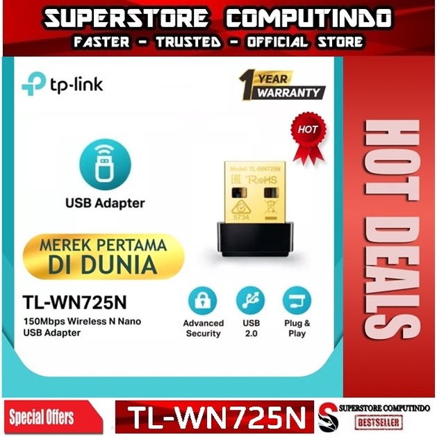 TP-LINK TL-WN725N USB Nano Receiver | Wireless USB WiFi TPLINK WN725N