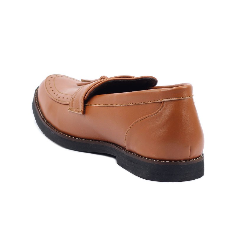 Pietra Brown | Sepatu Coklat Tanpa Tali Loafers Pria Casual Kerja Formal Kantor Laki | Giant FORIND