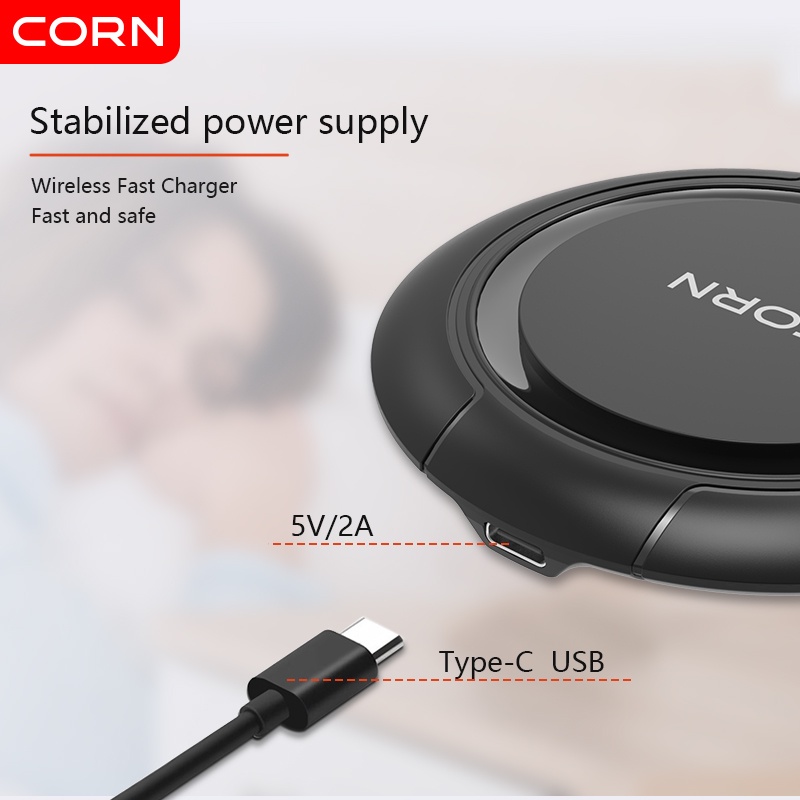 【Murah】CORN QW001  Charger Wireless 15W Universal Quick Charging Tanpa Kabel Fast Charging Untuk Samsung, Realme, Xiaomi,oppo,vivo