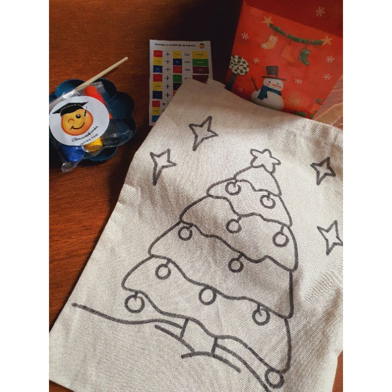 Christmas Bag Painting Kit - melukis tas kanvas kids activity