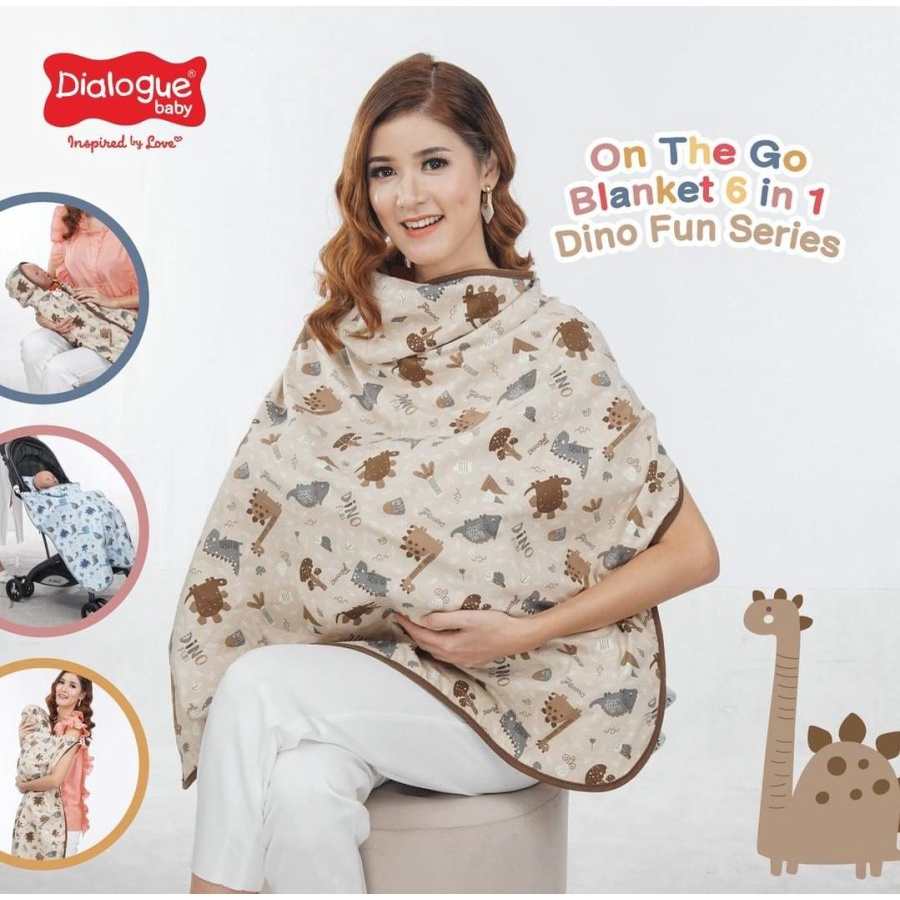 DIALOGUE BABY Baby Blanket Selimut Bayi On The Go 6 in 1 Dino Fun Series - DGB 3221