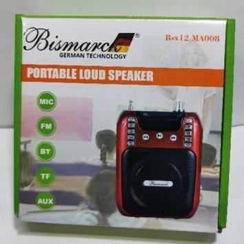 Portable loud speaker BISMARCK BSX 12 MA008 MIC pinggang cocok untuk tour guide guru senam tari