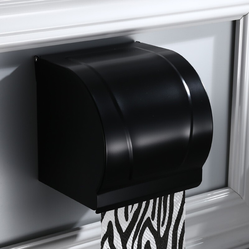 CEO Set Rak Gantung Kamar Mandi Warna Hitam 1 Set Isi 5 Sikat Wc Dan Tempat Tisu Kamar Mandi