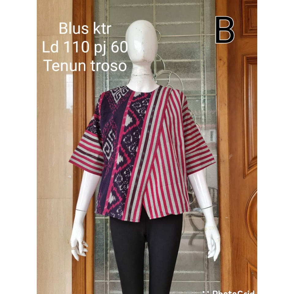 Blus kantor ori tenun troso