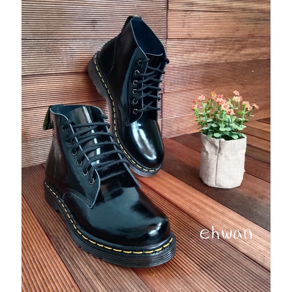 36-45 ehwan - Sepatu Pria Wanita Unisex Boots Docmart 6 Hole Kulit Original mirip dr martens docmart