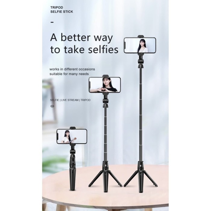 TRIPOD K21 SELFIE STICK / TONGSIS BLUETOOTH SHUTTER TRIPOD HOLDER