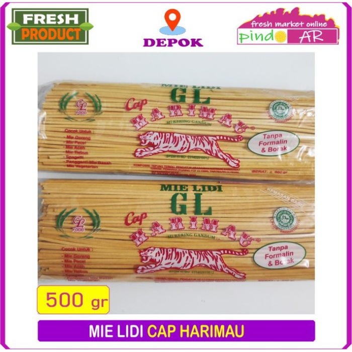 

MIE LIDI CAP HARIMAU / MIE GOMAK / MIE ACEH MENTAH 500 GRAM