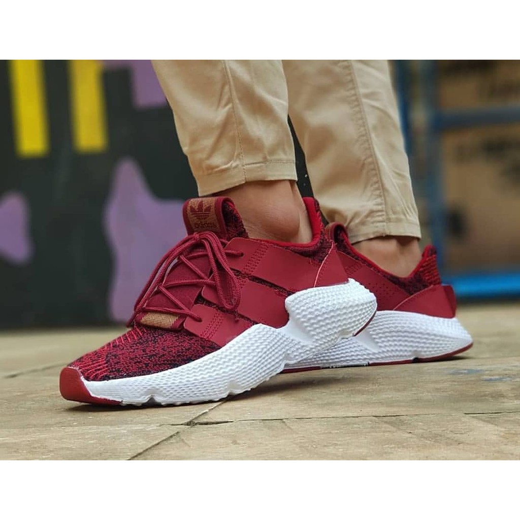 Sepatu Adidas Prophere Red Merah Maron Import Premium Vietnam Sneakers Running Kado Hadiah Murah