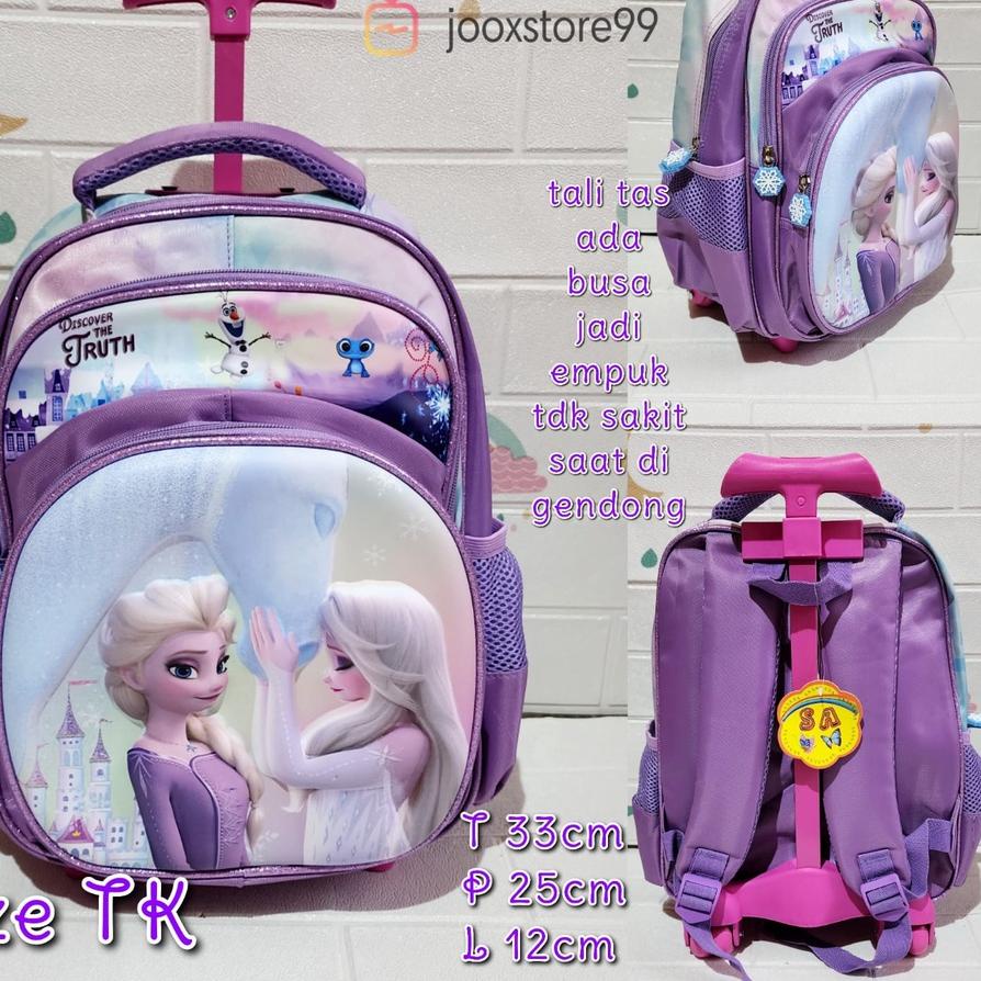 PROMOSI  9.9 Tas Sekolah Troli Anak SD dan TK Motif BTS Unicorn Frozen Timbul 3D Tas Import Trolley 