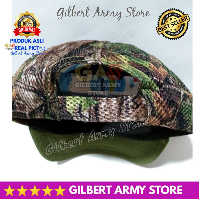 Topi Loreng Camo Jaring Remington berburu logo Bordir Terbaru Grosir Topi Murah Gilbert Army Store