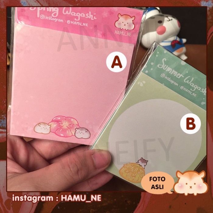 

Mantap Memo Pad Notepad Jurnal Gambar Hamster Wagashi Bunga Dessert Jepang Promo