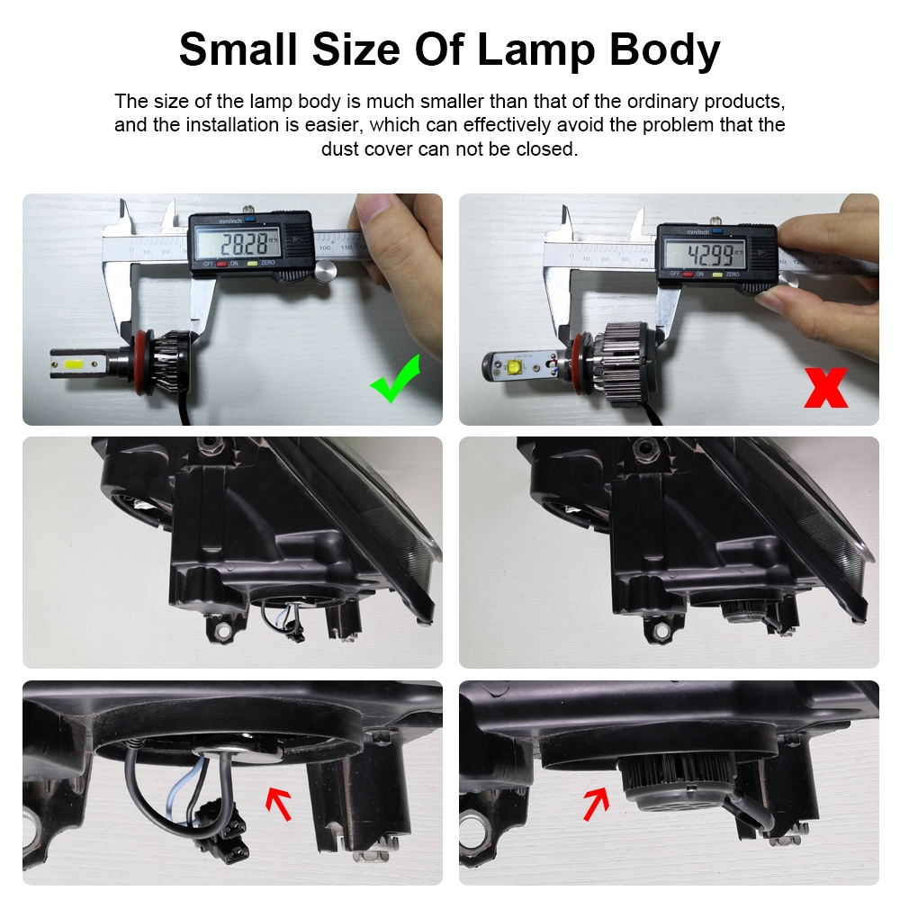 2Pcs Lampu Depan Mobil LED H1 120W 12000LM 6000K