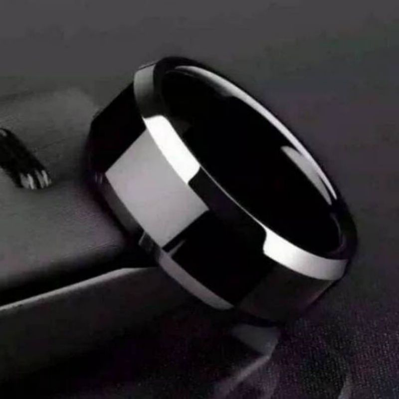 CINCIN titanium pria cincin full black cincin anti karat tidak luntur