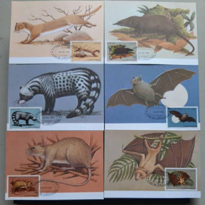 

Perangko prangko maxi card S Tome Principle seri hewan 1 kartu pos