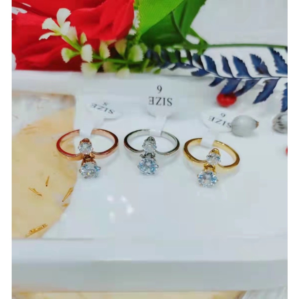 Cincin Titanium Permata Perhiasan Fashion 8700-8703