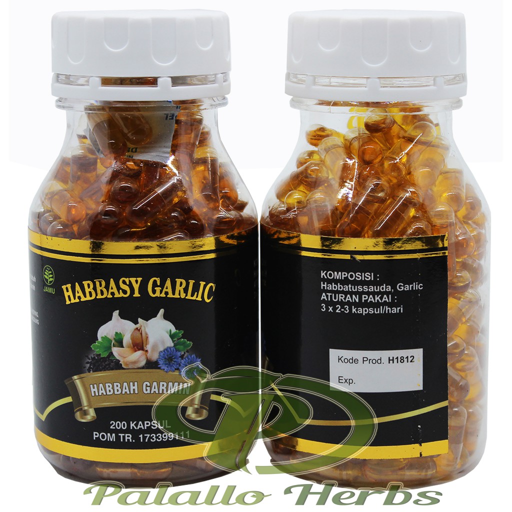 Habbasyi Garlic | Habbatussauda | Habbah Garmin isi 200 Kapsul | BPOM