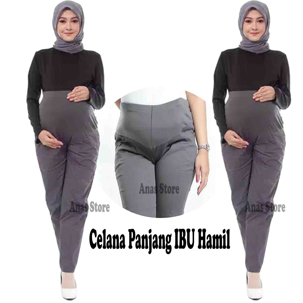 Celana Hamil Kerja Panjang Kain Katun Kantor Ibu Hamil / leging baju pakaian ibu hamil