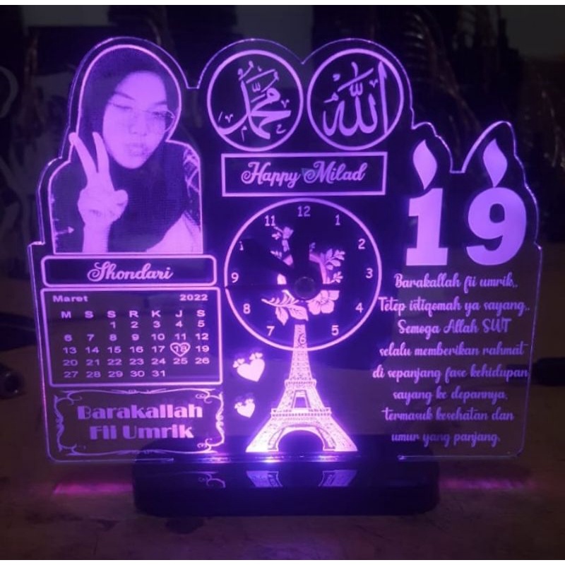 kado unik lampu hias akrilik wedding,natal,ulang tahun,anniv