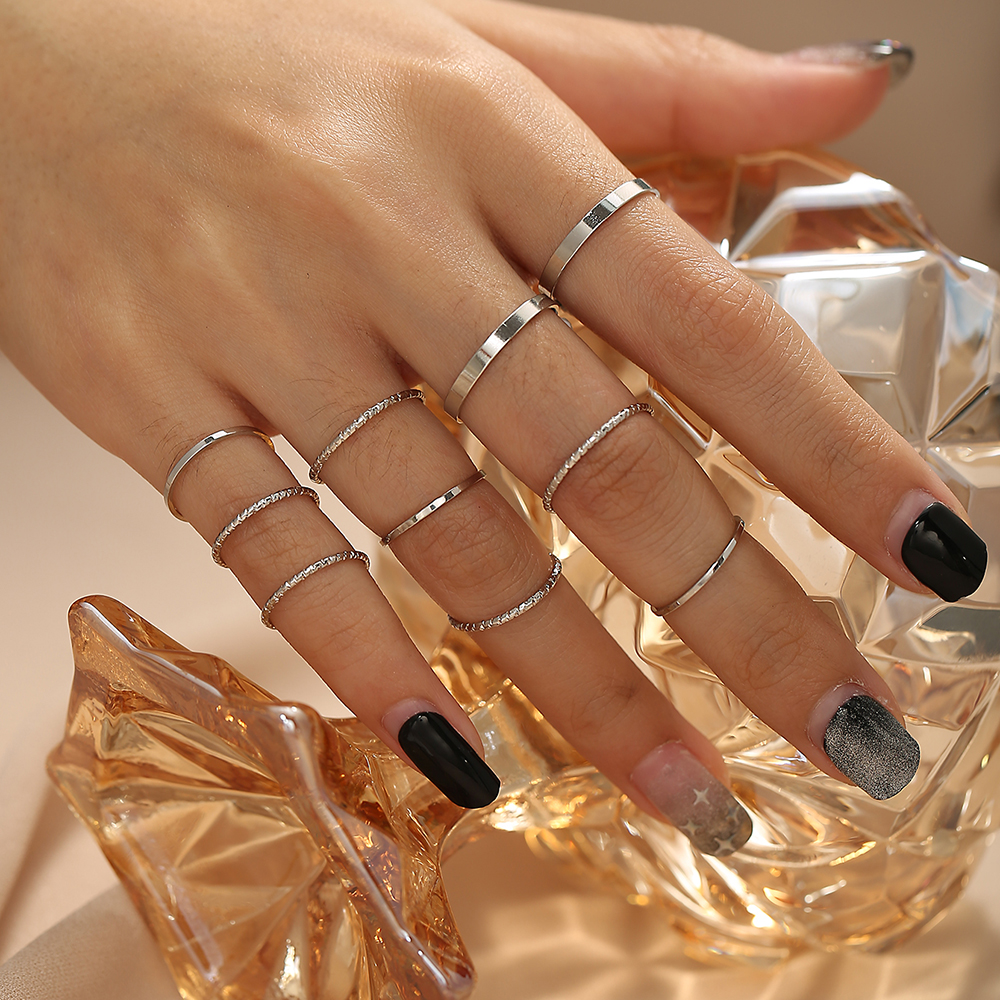 10Pcs/Set joint ring silver alloy ring women jewelry accessories